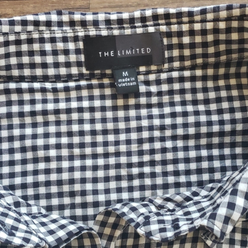 The Limited Gingham Button Down Blouse - image 4